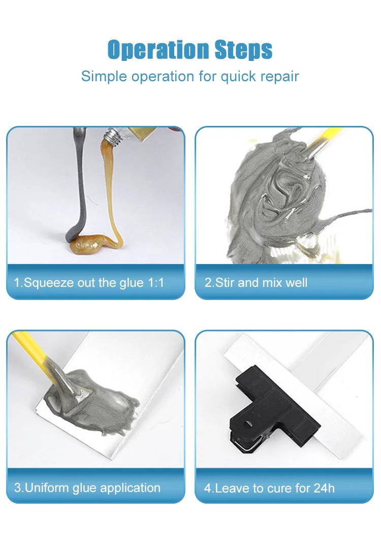 AB Metal Repair Glue Heat Resistance Cold Welding Glue Magic Plastic Repair Casting Adhesive Super Glue Metal Repair Tool