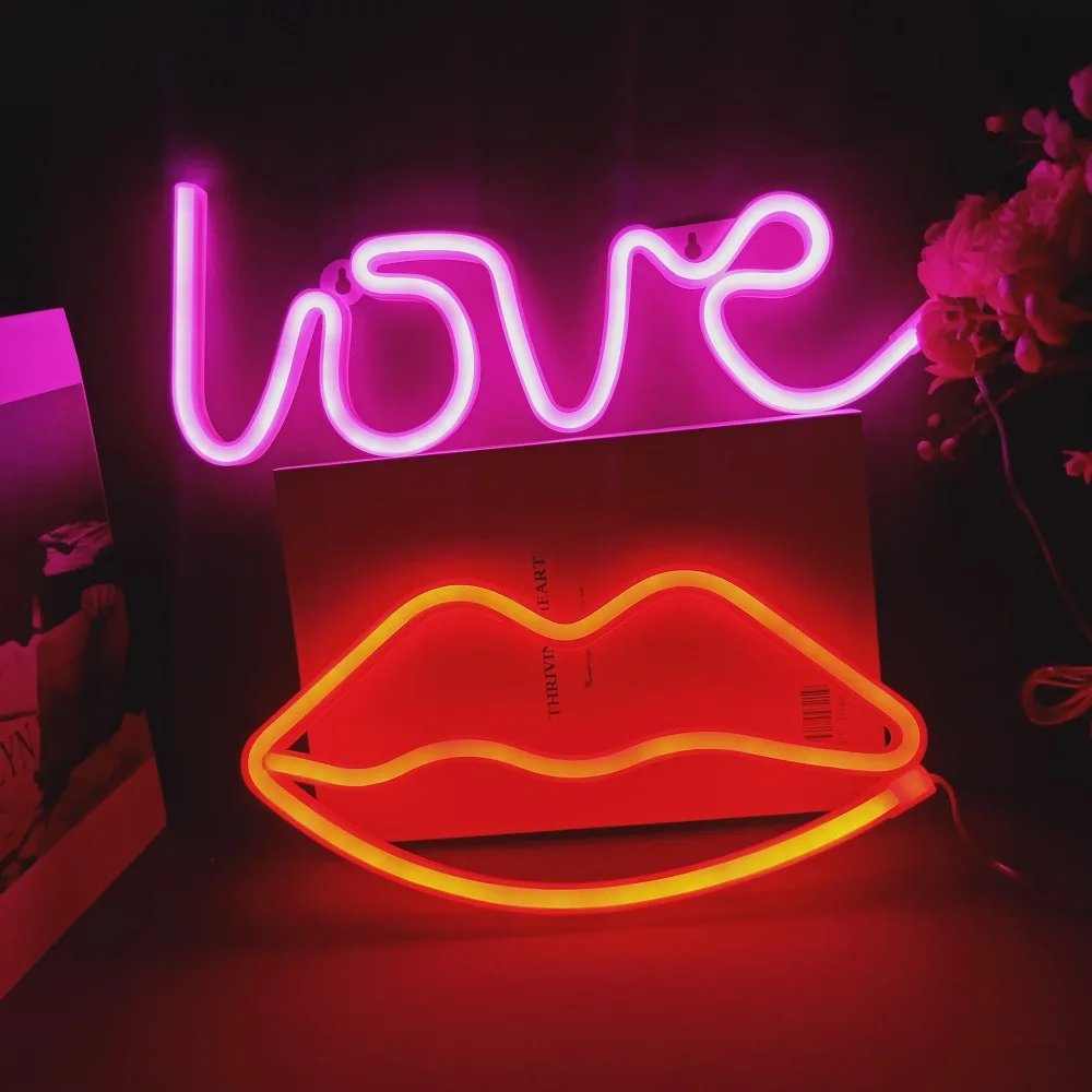 LED Neon Night Light Wall Hanging Neon Sign for Kids Room Home Bedroom Party Bar Wedding Decoration Christmas Gift Neon Lamp