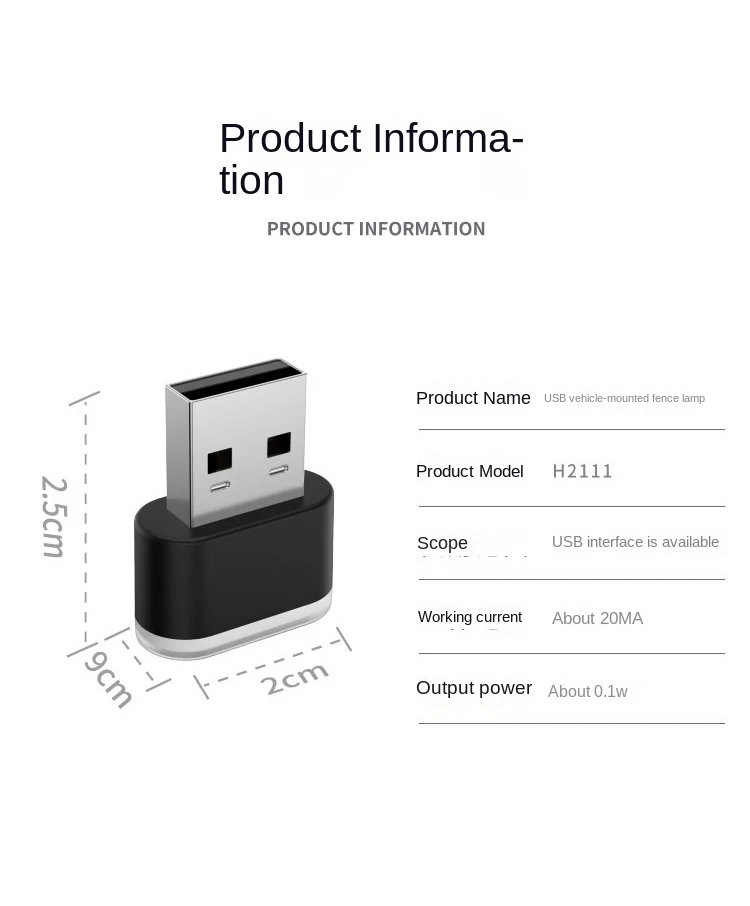 USB Car Mini LED Atmosphere Lights Car Interior Neon Decorative Lamp Emergency Lighting Universal PC Portable Plug and Play