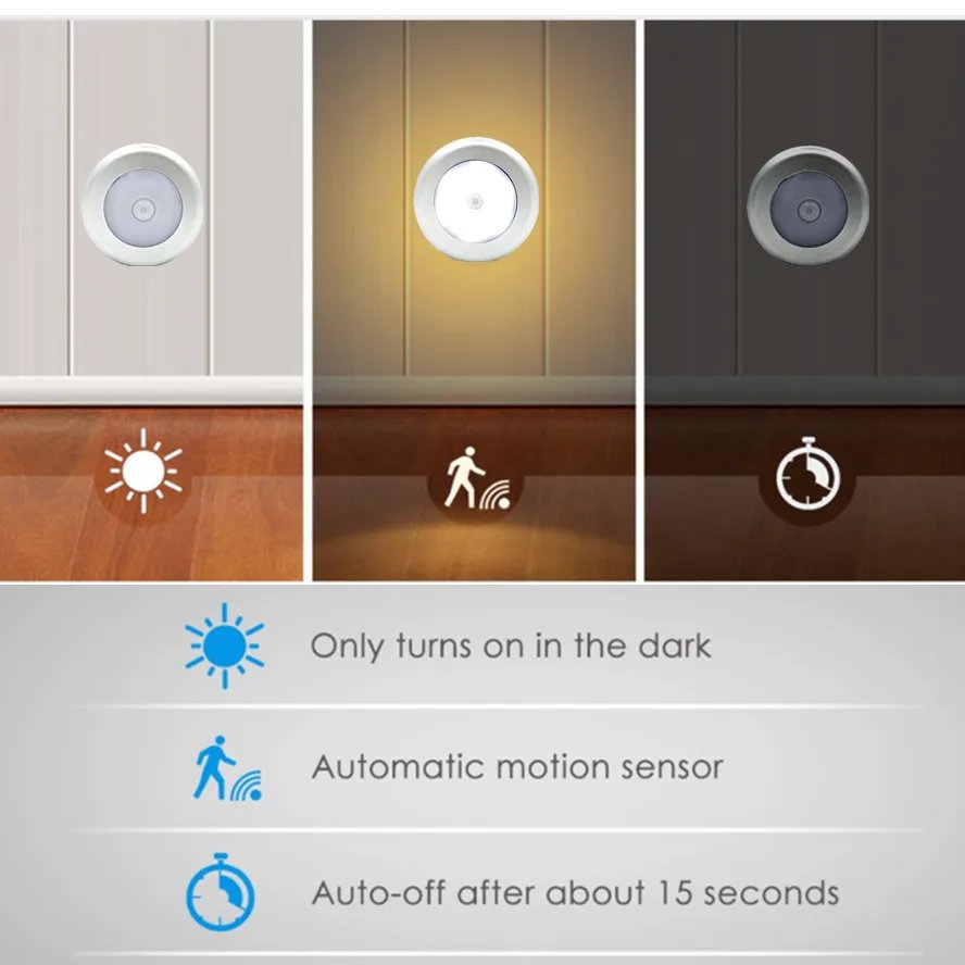 PIR Motion Sensor Night Light 6LED LED Human Body Induction Wireless Detector Automatic Light On / Off For Home Bedside Lighting PIR Motion Sensor Night Light 6LED LED Human Body Induction Wireless Detector Automatic Light On / Off For Home Bedside Lighting