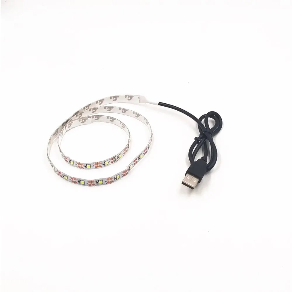 LED Night Light String DC5V With USB Port Cable 50CM 1M 2M 3M 4M 5M USB LED strip light lamp SMD 3528 for TV/ PC/ Laptop