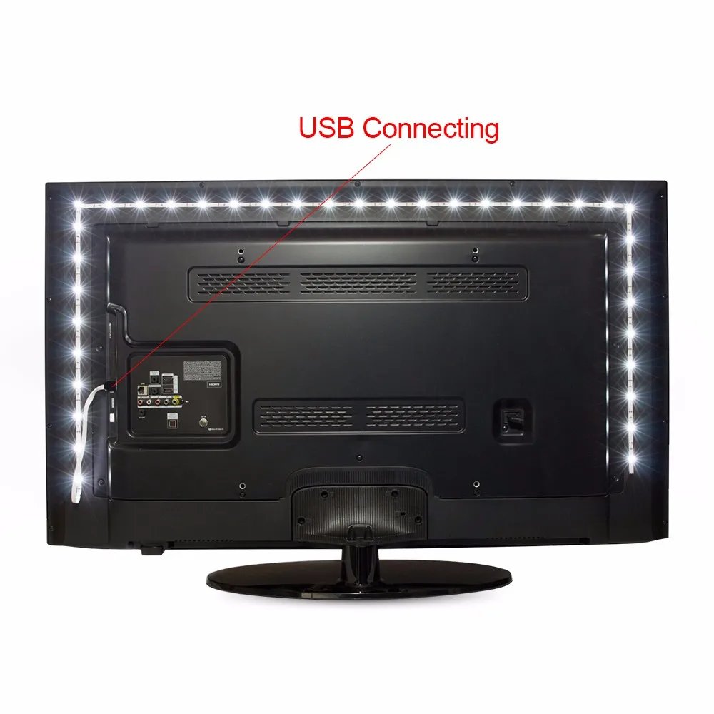 LED Night Light String DC5V With USB Port Cable 50CM 1M 2M 3M 4M 5M USB LED strip light lamp SMD 3528 for TV/ PC/ Laptop