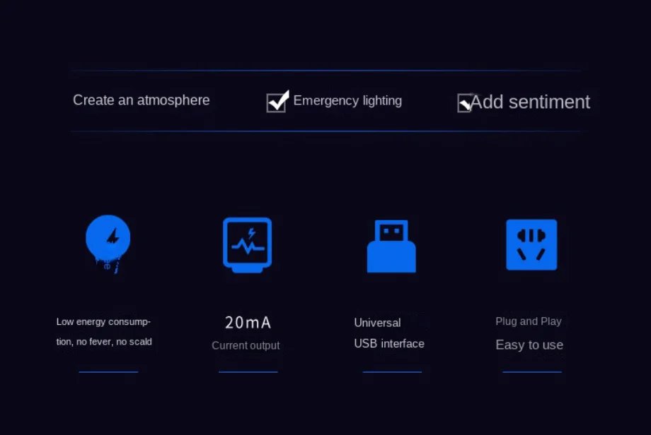 Car Mini USB LED Atmosphere Lights Car Interior Neon Decorative Lamp Emergency Lighting Universal PC Portable Plug and Play