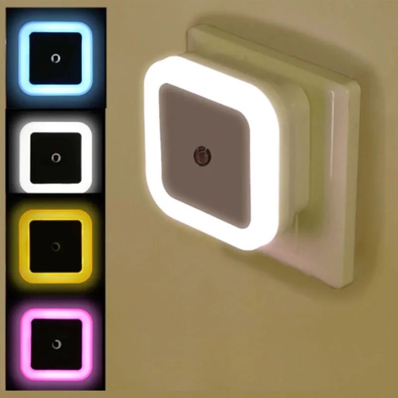 Mini Cute Wall Plug-in LED Night Light Auto Sensor Bedside Lamp For Bedroom Kid's Room Hallway Corridor Stairs EU Plug