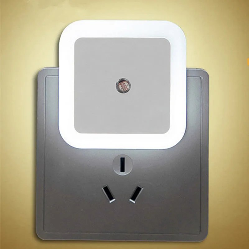 Mini Cute Wall Plug-in LED Night Light Auto Sensor Bedside Lamp For Bedroom Kid's Room Hallway Corridor Stairs EU Plug