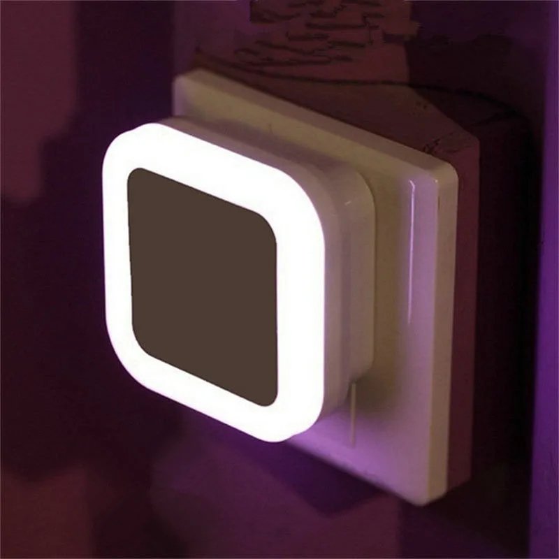 Mini Cute Wall Plug-in LED Night Light Auto Sensor Bedside Lamp For Bedroom Kid's Room Hallway Corridor Stairs EU Plug