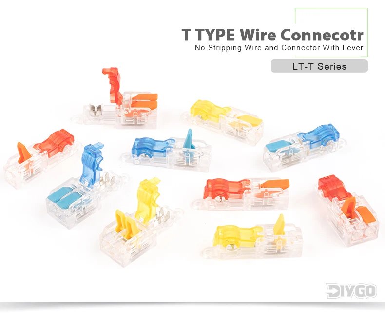 T-Type Stripping Free Wiring Connector With Fixing Hole Quick Branch Splice Junction box lever Wire connector 32A T-Type Stripping Free Wiring Connector With Fixing Hole Quick Branch Splice Junction box lever Wire connector 32A