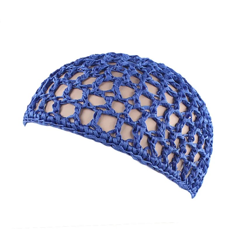 New Women's Mesh Hair Net Black Wig Caps handmade Crochet Cap Adjustable Strap Hair Net for Sleeping Turban Hat Chemo Hats