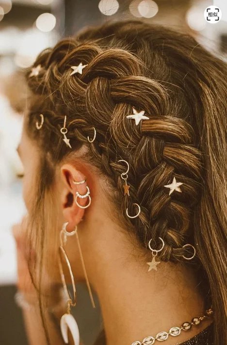 5-50pcs/bag Silver Metal Hair Rings Braid Dreadlocks Bead Hair Cuffs Dread Tube Charm Dreadlock Hair Accessories Extension