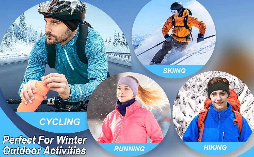 Winter Sport Sweatband Warm Headband Thermal Fleece Head Band Gym Ski Yoga Fitness Cycling Tennis Running Hair Bandage Men Women