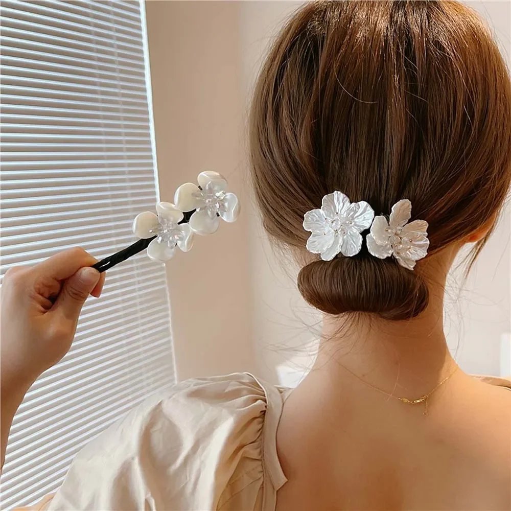 Shell Flower Magic Bun Maker Flower Bud Head Bun Maker Bow Pearl Hair Pin Lazy Hair Dish Artifact Women Hair Styling Braiders Shell Flower Magic Bun Maker Flower Bud Head Bun Maker Bow Pearl Hair Pin Lazy Hair Dish Artifact Women Hair Styling Braiders