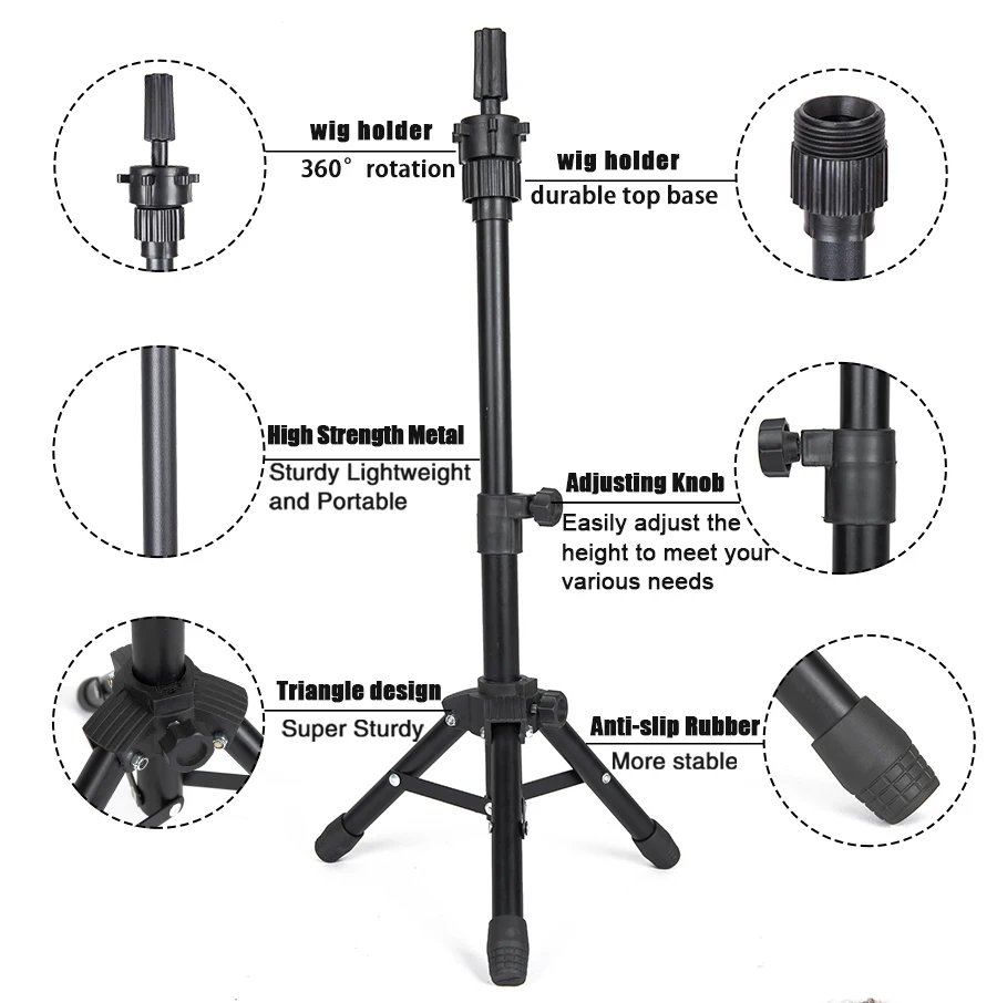 Cheap Wig Making Canvas Head and Training Head Tripod for Wigs Good Quality Mannequin Head for Making Wigs
