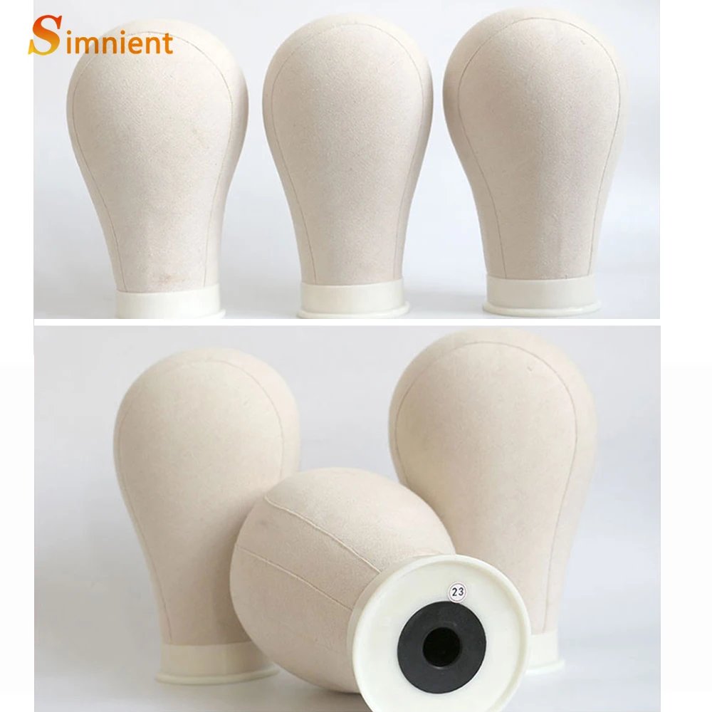 22/23''Training Mannequin Head Canvas Head For Wigs Making Wig Hair Brush With T Pin Wig Install Kit Adjustable Tripod Wig Stand