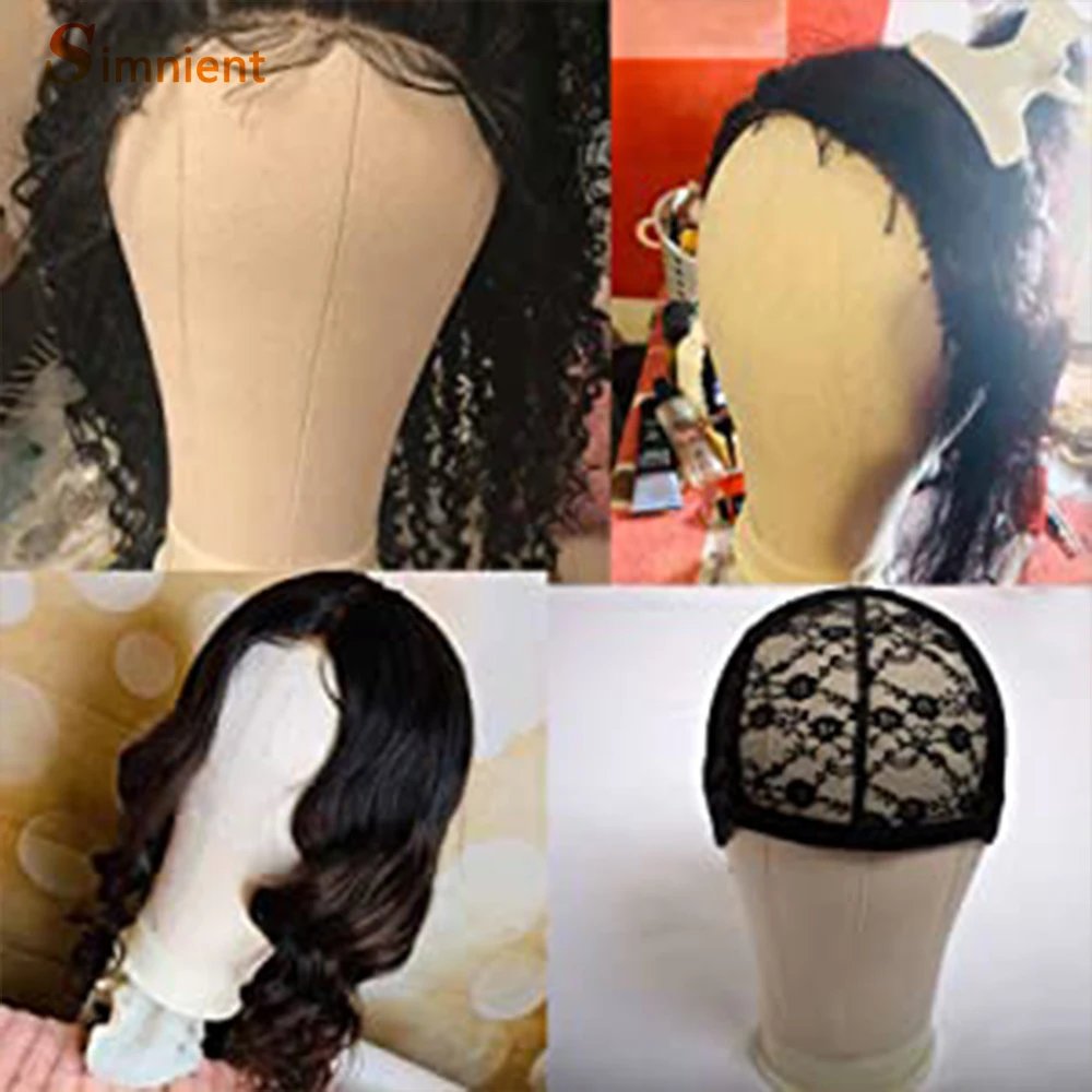 22/23''Training Mannequin Head Canvas Head For Wigs Making Wig Hair Brush With T Pin Wig Install Kit Adjustable Tripod Wig Stand
