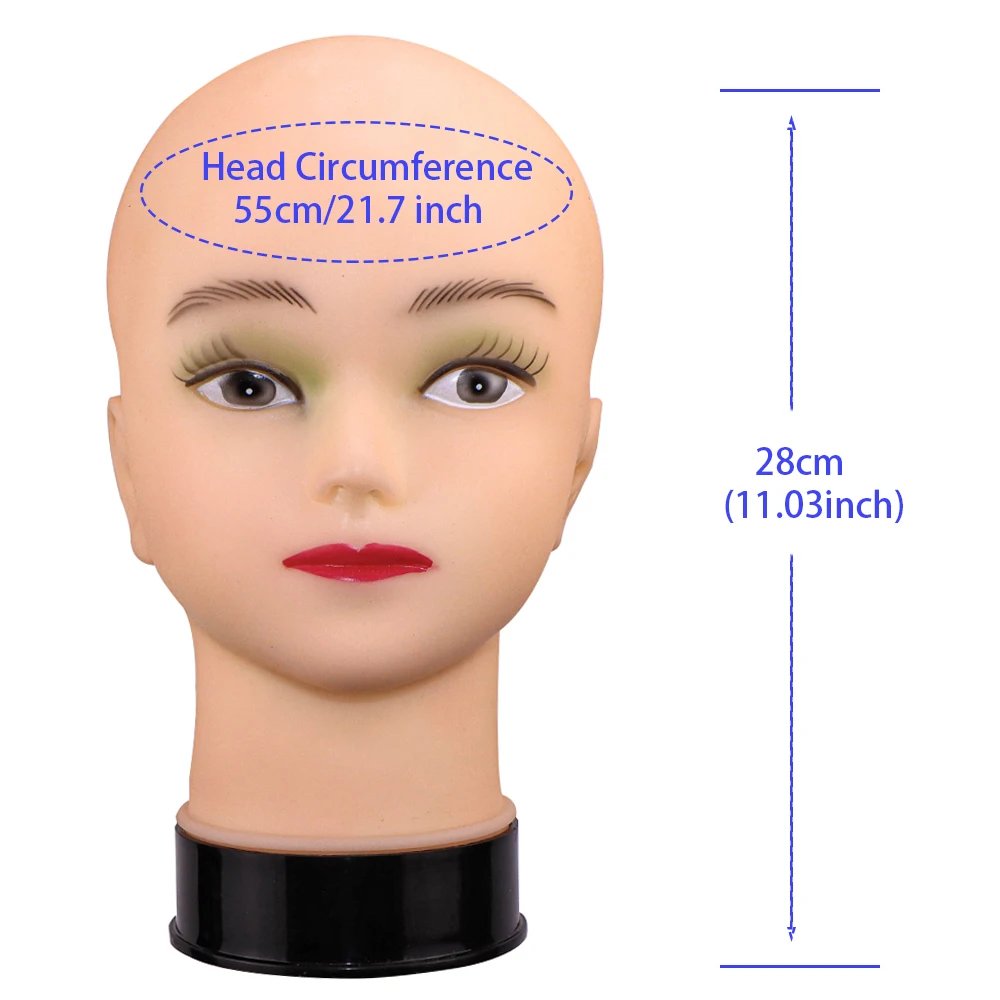 Hot Selling Female Mannequin Head With Wig Stand Clamp For Makeup Practice Cosmetology Manikin Head For Wig Hat Display 51Cm