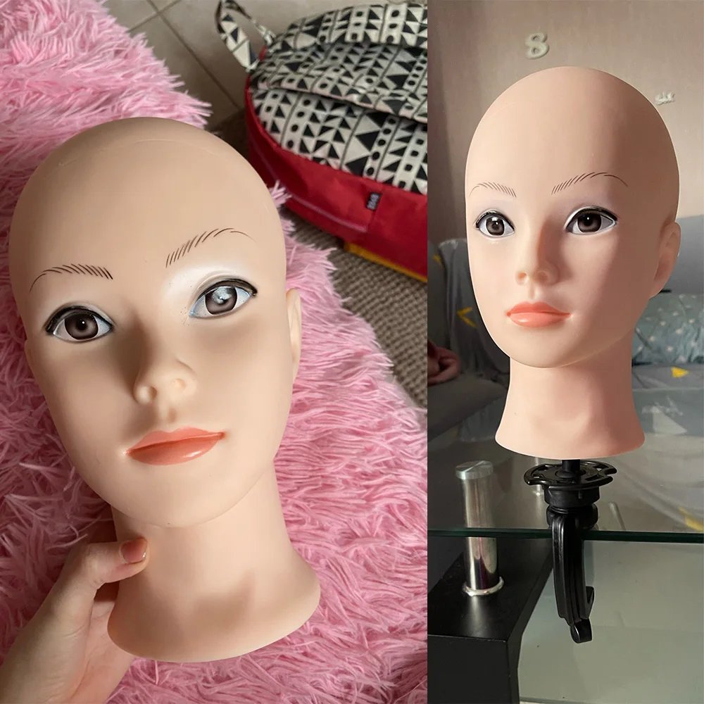 Hot Selling Female Mannequin Head With Wig Stand Clamp For Makeup Practice Cosmetology Manikin Head For Wig Hat Display 51Cm