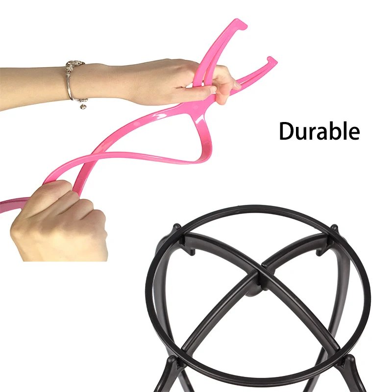 Portable Plastic Wig Stand Collapsible Wig Holder Durable Wig Display 17x36cm Hair Display Tools Travel Wig Stand For Styling