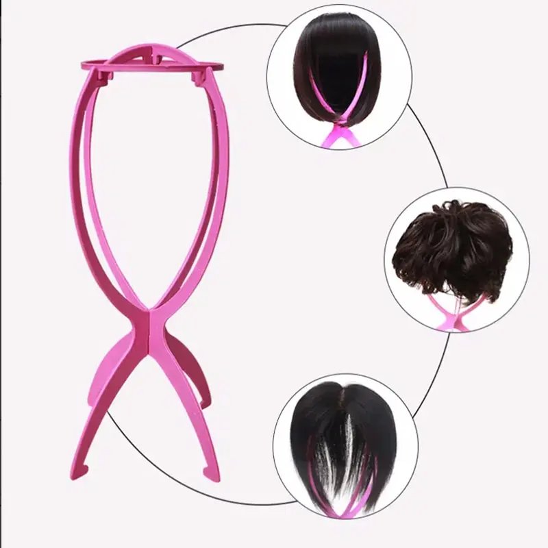 Portable Plastic Wig Stand Collapsible Wig Holder Durable Wig Display 17x36cm Hair Display Tools Travel Wig Stand For Styling
