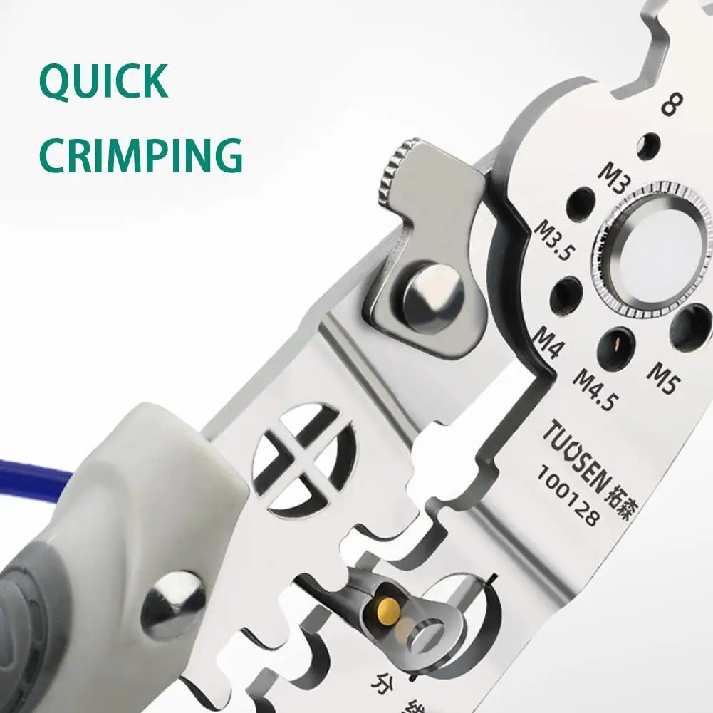 Crimper Cable Cutter Adjustable Automatic Wire Stripper Multifunctional Stripping Crimping Pliers Terminal Hand Tool