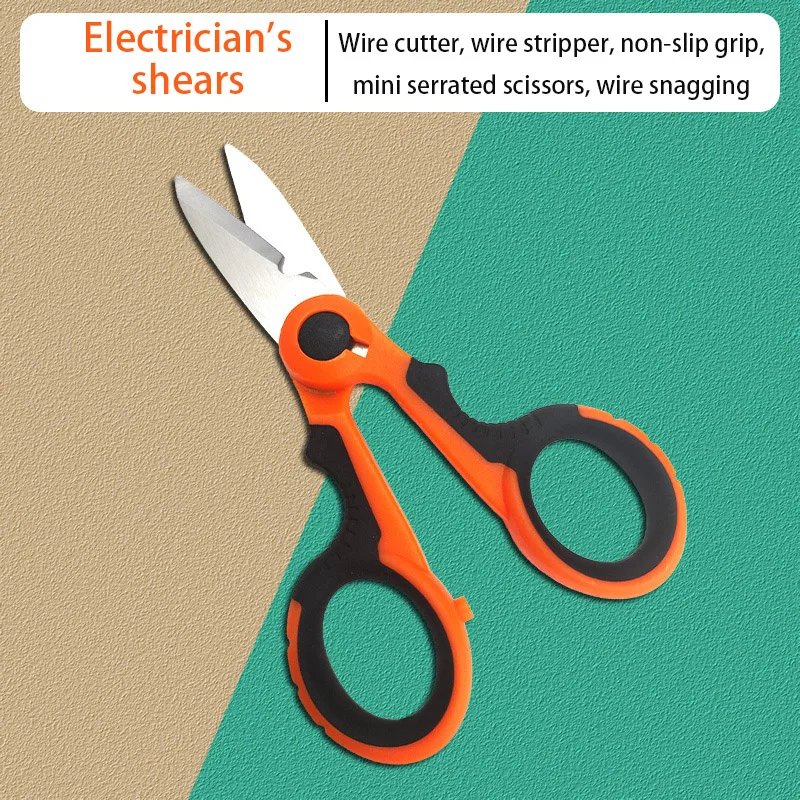New High Carbon Steel Scissors Household Shears Tools Electrician Scissors Stripping Wire Cut Tools for Fabrics, Paper and Cable