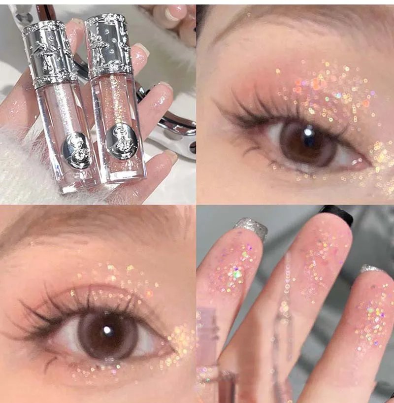 Liquid Eyeshadow Pearlescent Shimmer Long Lasting Monochrome Pearly Fine Sparkling Sequins Eye Shadow Highlighter Quick Drying