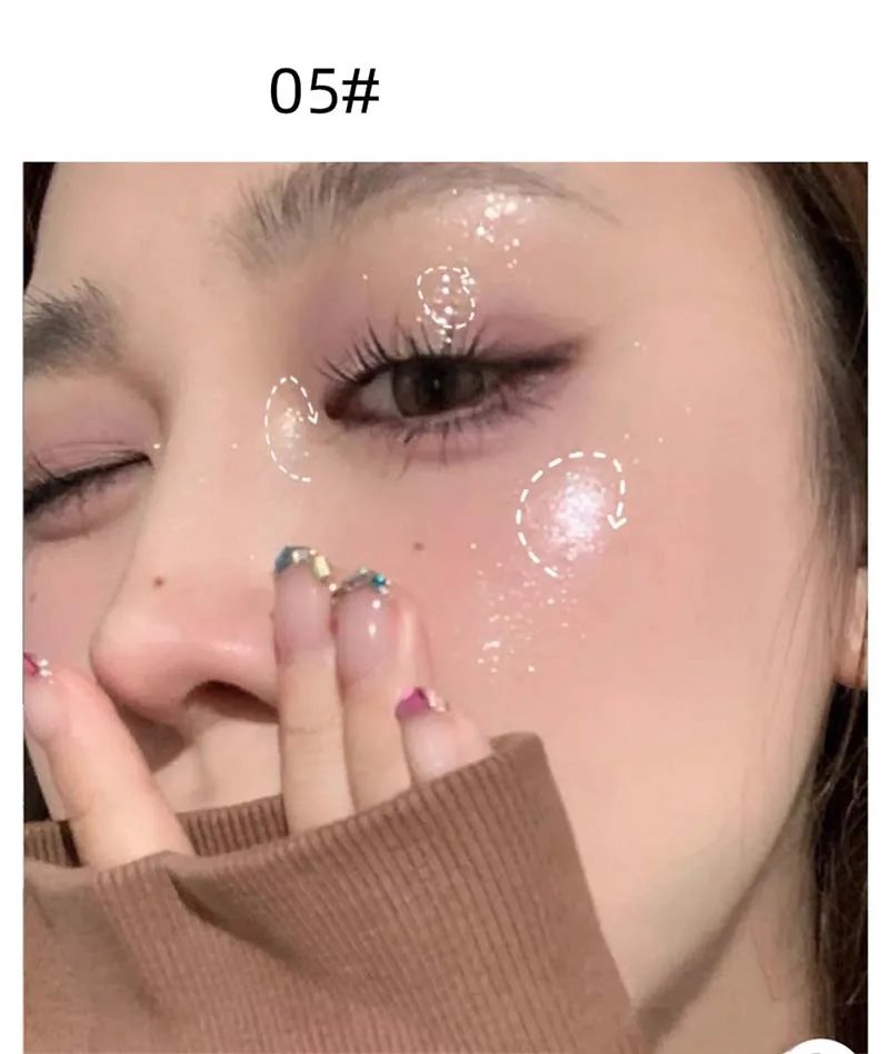 Liquid Eyeshadow Pearlescent Shimmer Long Lasting Monochrome Pearly Fine Sparkling Sequins Eye Shadow Highlighter Quick Drying