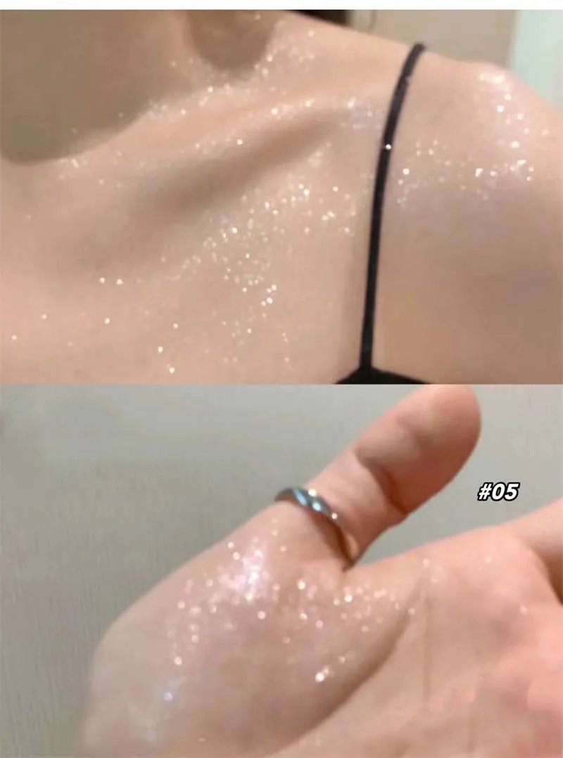 Liquid Eyeshadow Pearlescent Shimmer Long Lasting Monochrome Pearly Fine Sparkling Sequins Eye Shadow Highlighter Quick Drying