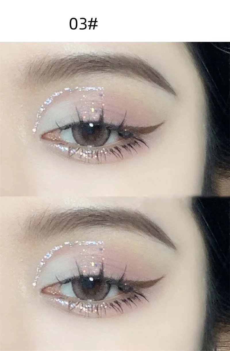 Liquid Eyeshadow Pearlescent Shimmer Long Lasting Monochrome Pearly Fine Sparkling Sequins Eye Shadow Highlighter Quick Drying