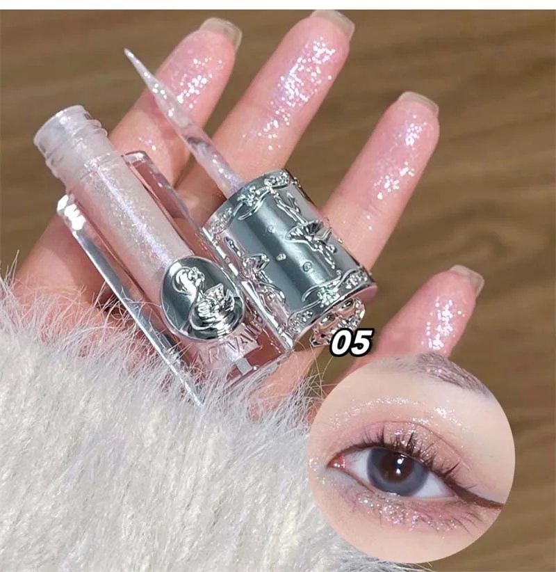Liquid Eyeshadow Pearlescent Shimmer Long Lasting Monochrome Pearly Fine Sparkling Sequins Eye Shadow Highlighter Quick Drying