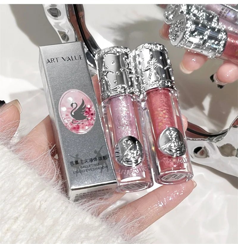 Liquid Eyeshadow Pearlescent Shimmer Long Lasting Monochrome Pearly Fine Sparkling Sequins Eye Shadow Highlighter Quick Drying