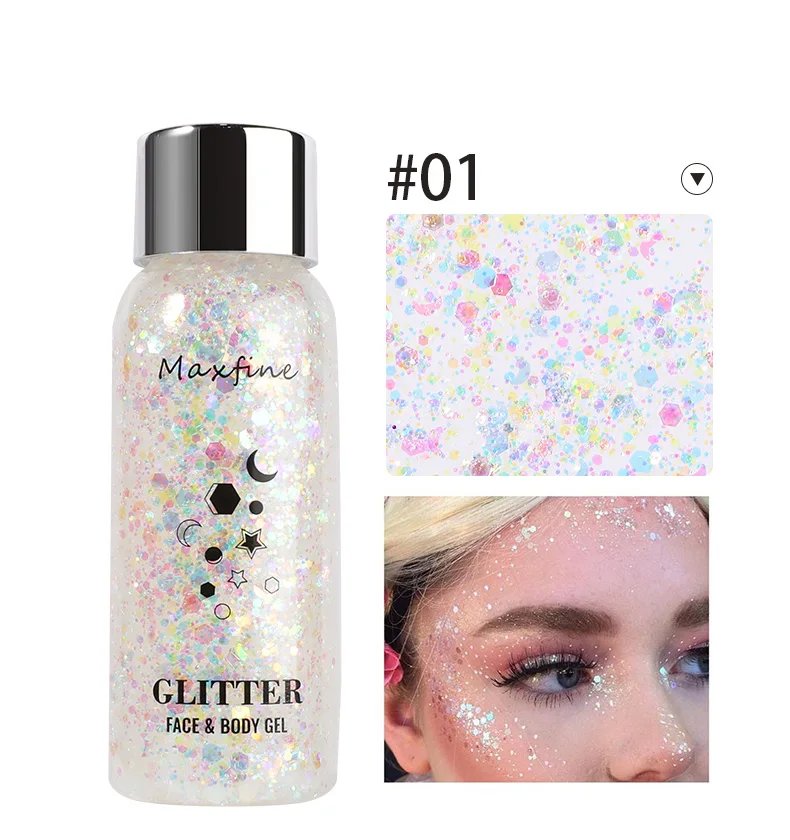 身体闪光凝胶亮片长效面部眼睛头发舞会派对美人鱼鳞片不易脱妆