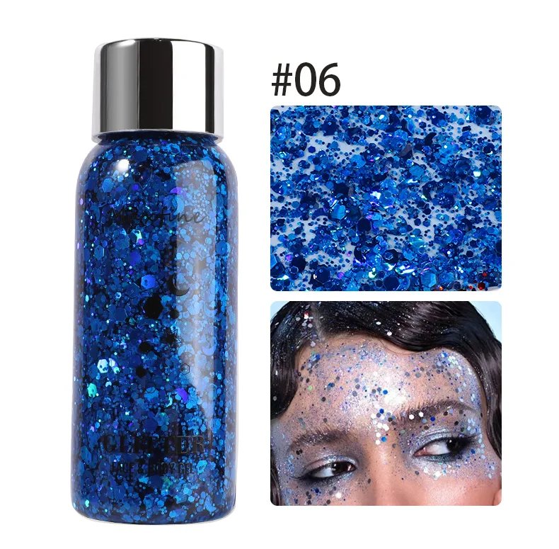 身体闪光凝胶亮片长效面部眼睛头发舞会派对美人鱼鳞片不易脱妆