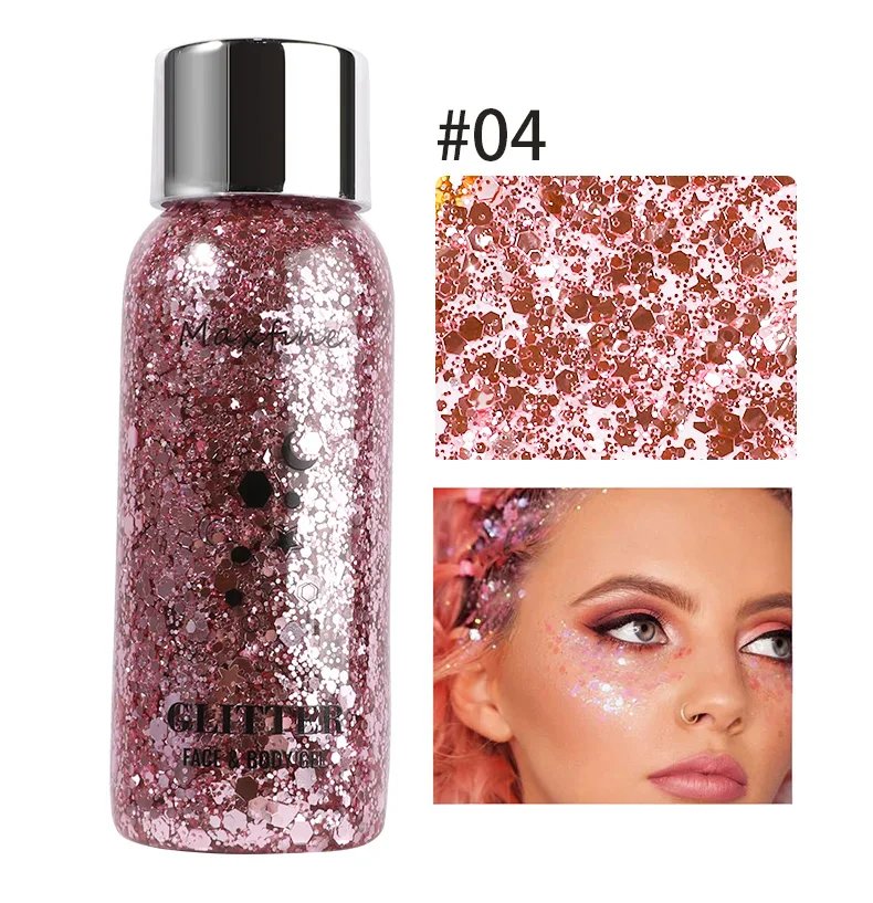 身体闪光凝胶亮片长效面部眼睛头发舞会派对美人鱼鳞片不易脱妆