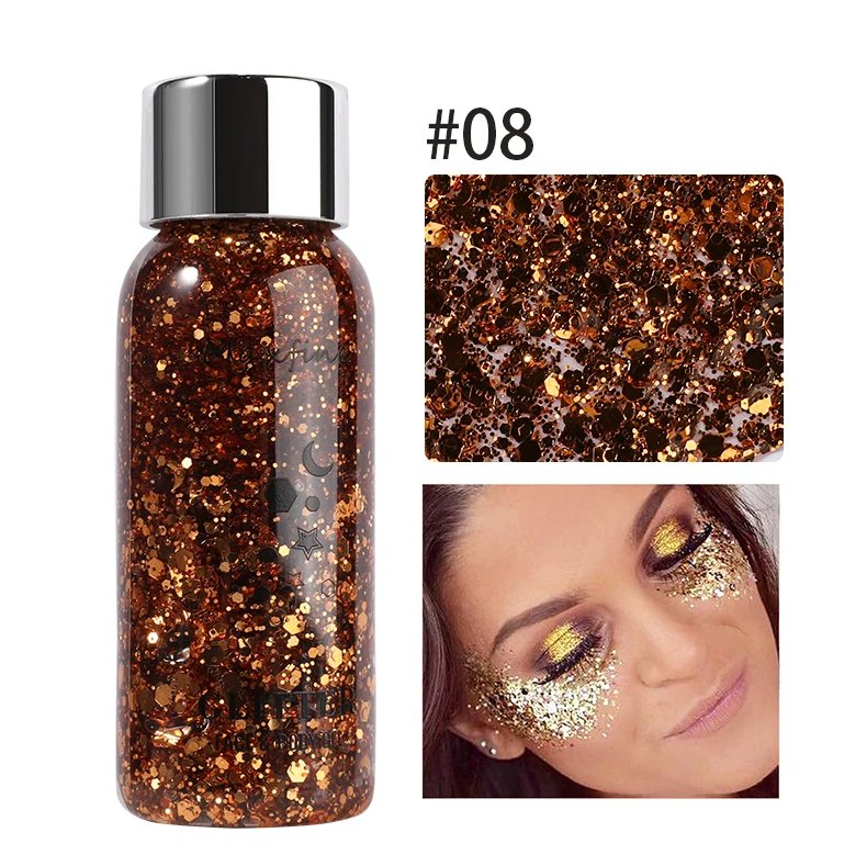 身体闪光凝胶亮片长效面部眼睛头发舞会派对美人鱼鳞片不易脱妆