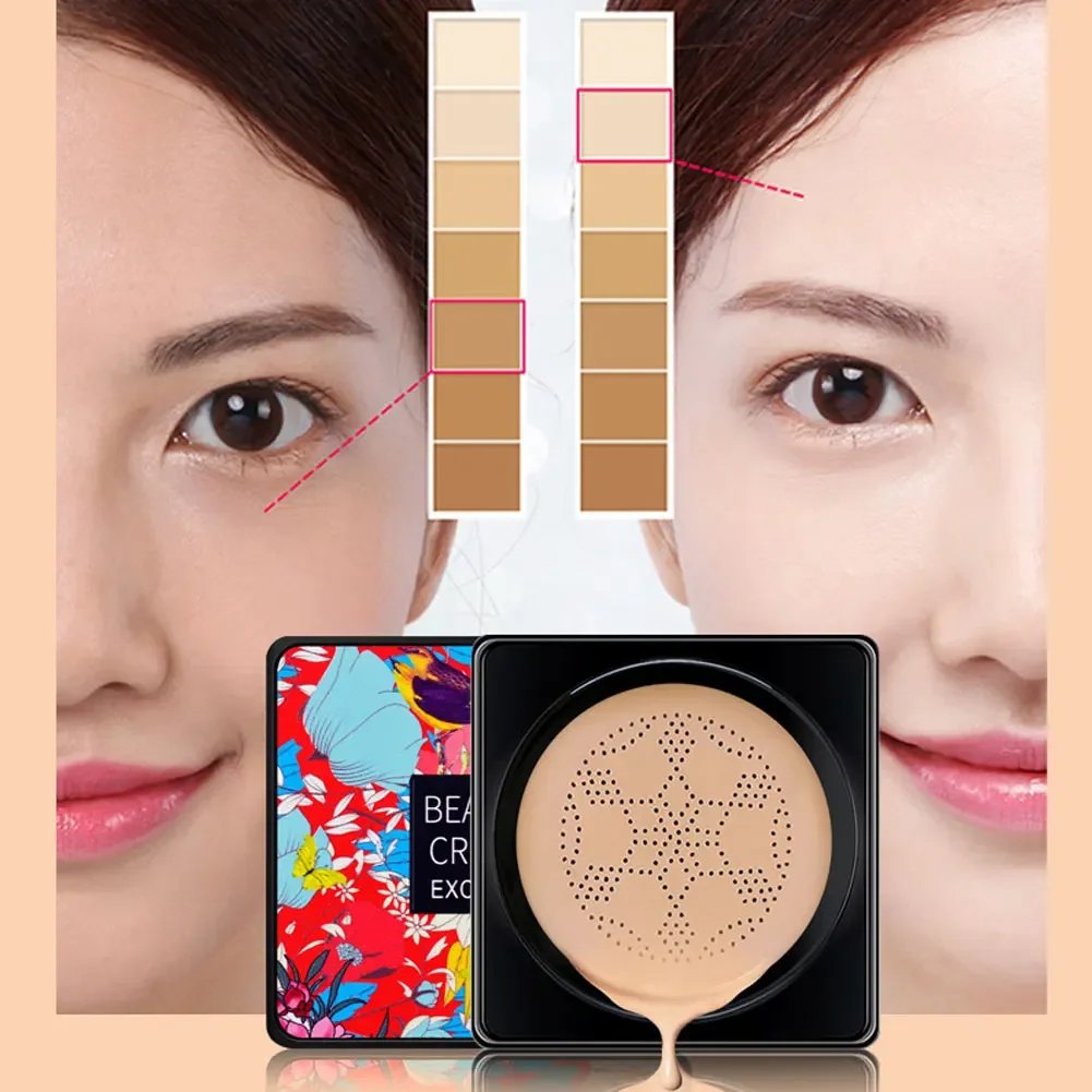 CC Cream Magic Foundation Mushroom Head Air Cushion Waterproof Brighten Foundation Cream Women Base Makeup Face Korean Cosmetics