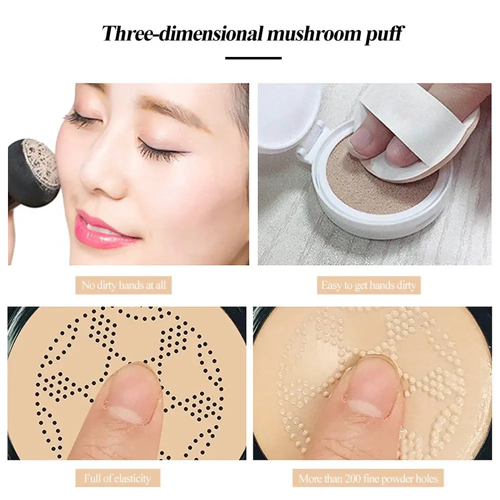 CC Cream Magic Foundation Mushroom Head Air Cushion Waterproof Brighten Foundation Cream Women Base Makeup Face Korean Cosmetics