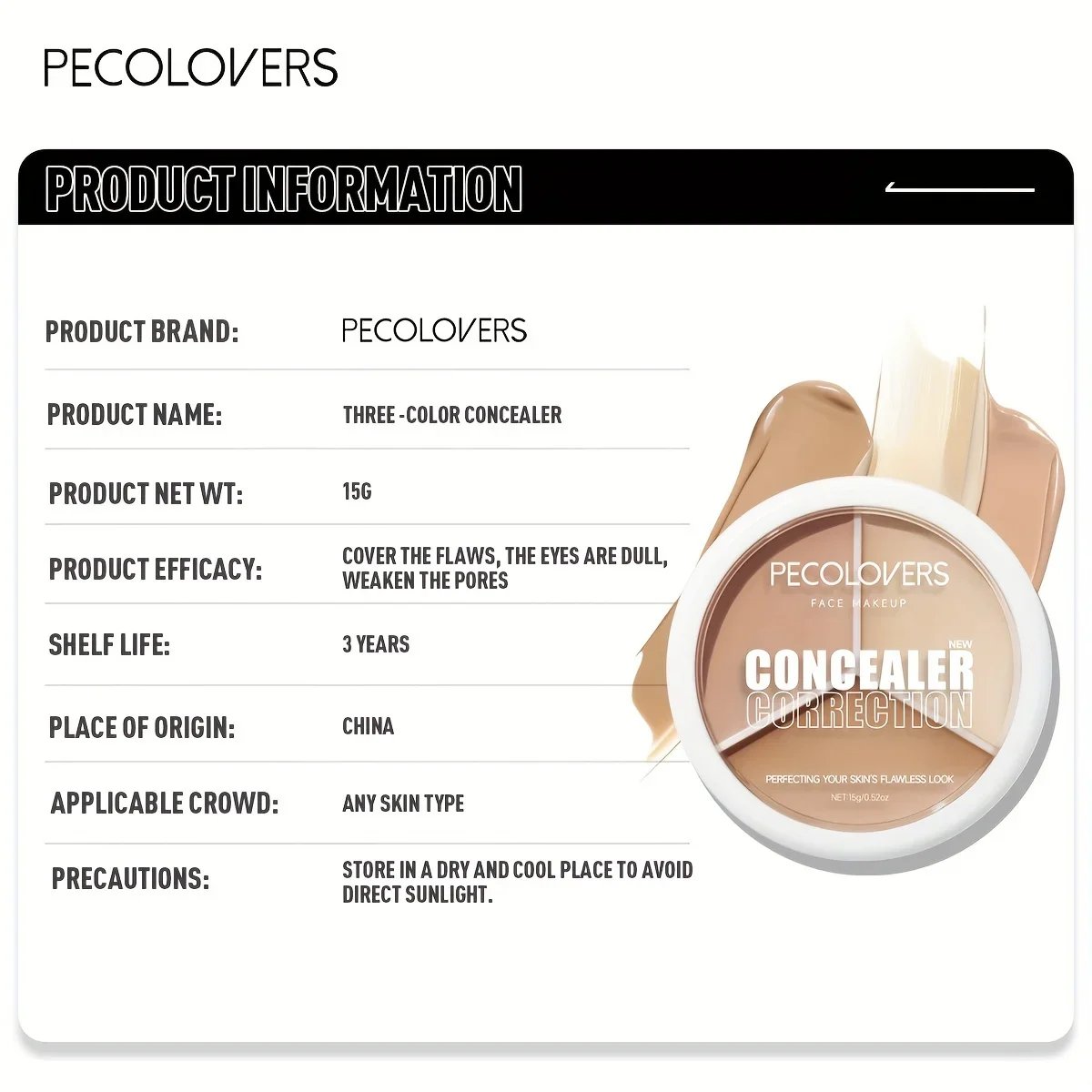 Multifunction Concealer Palette Cream Texture Covers Acne Marks Dark Circles 3 Colors Face Makeup Lasting Brighten Face Cosmetic Multifunction Concealer Palette Cream Texture Covers Acne Marks Dark Circles 3 Colors Face Makeup Lasting Brighten Face Cosmetic