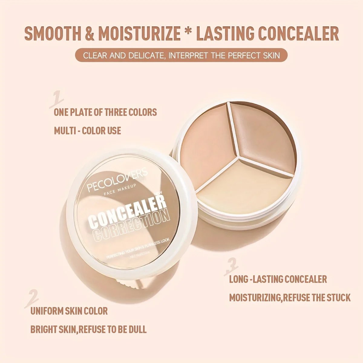 Multifunction Concealer Palette Cream Texture Covers Acne Marks Dark Circles 3 Colors Face Makeup Lasting Brighten Face Cosmetic Multifunction Concealer Palette Cream Texture Covers Acne Marks Dark Circles 3 Colors Face Makeup Lasting Brighten Face Cosmetic