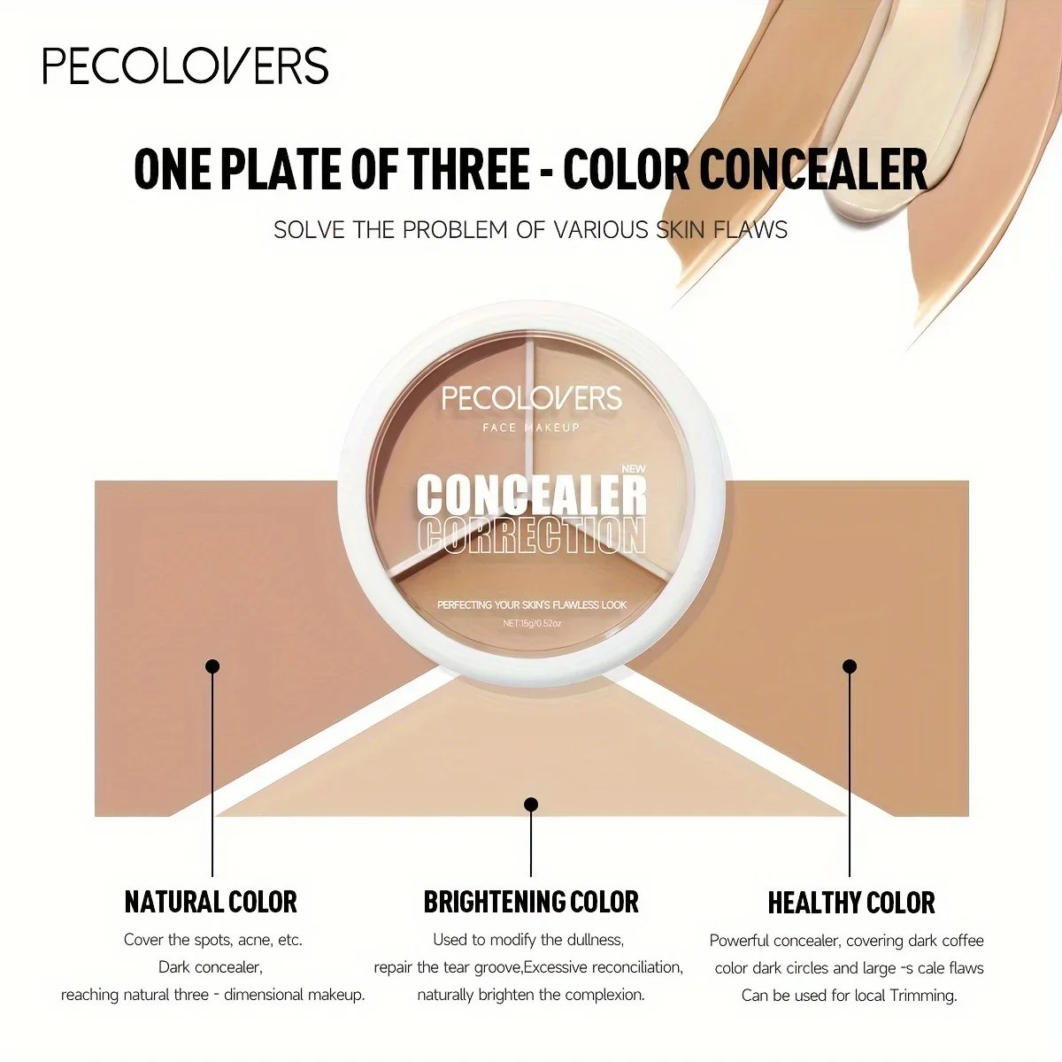 Multifunction Concealer Palette Cream Texture Covers Acne Marks Dark Circles 3 Colors Face Makeup Lasting Brighten Face Cosmetic Multifunction Concealer Palette Cream Texture Covers Acne Marks Dark Circles 3 Colors Face Makeup Lasting Brighten Face Cosmetic