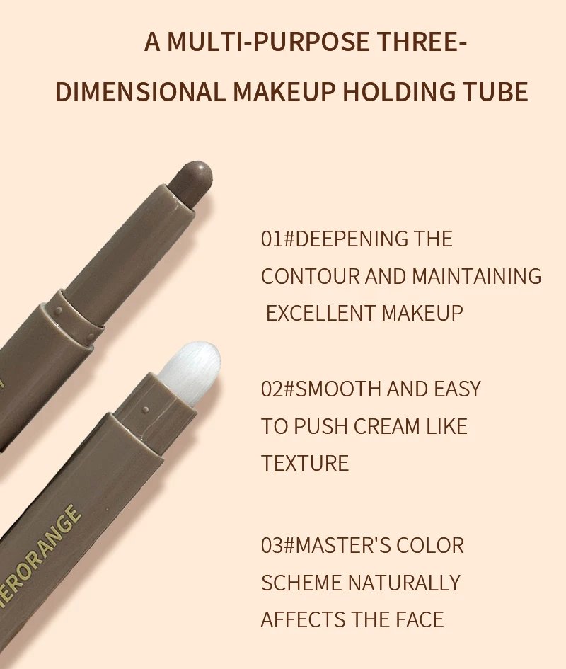 Nose Shadow Bronzers Contouring Makeup Pen Natural Grey Brown Three-dimensional Face Matte Shadow Cream Contour With Brush Nose Shadow Bronzers Contouring Makeup Pen Natural Grey Brown Three-dimensional Face Matte Shadow Cream Contour With Brush