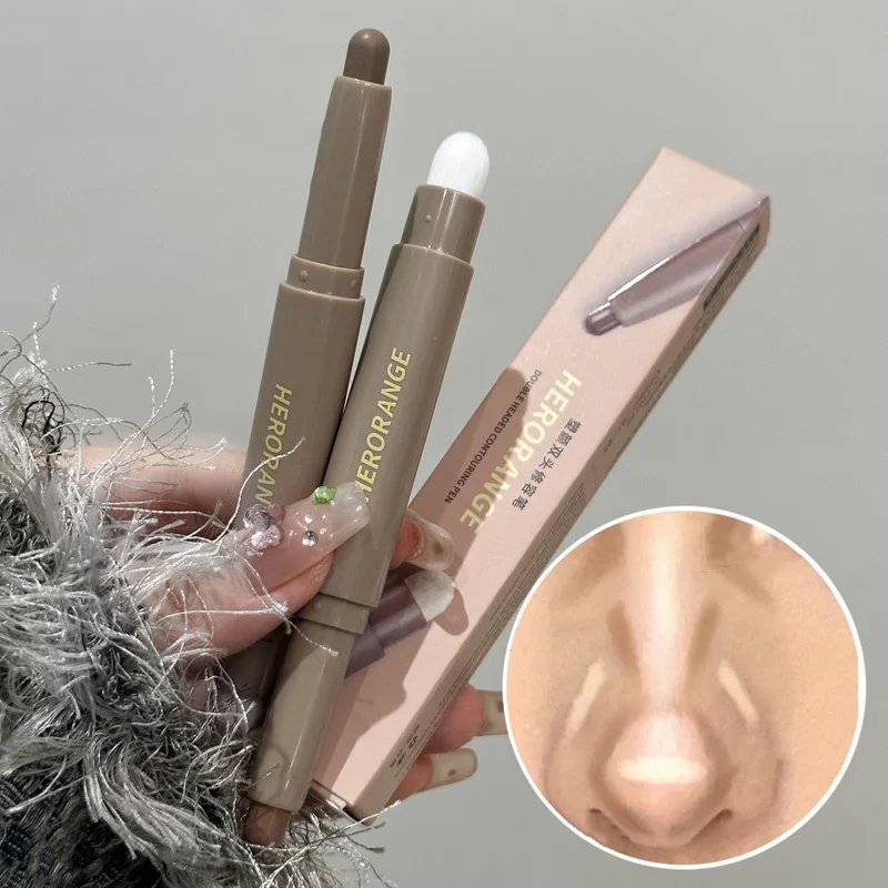 Nose Shadow Bronzers Contouring Makeup Pen Natural Grey Brown Three-dimensional Face Matte Shadow Cream Contour With Brush Nose Shadow Bronzers Contouring Makeup Pen Natural Grey Brown Three-dimensional Face Matte Shadow Cream Contour With Brush
