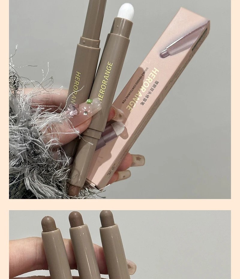 Nose Shadow Bronzers Contouring Makeup Pen Natural Grey Brown Three-dimensional Face Matte Shadow Cream Contour With Brush Nose Shadow Bronzers Contouring Makeup Pen Natural Grey Brown Three-dimensional Face Matte Shadow Cream Contour With Brush