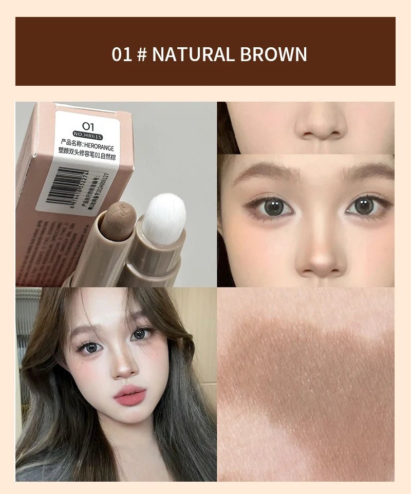 Nose Shadow Bronzers Contouring Makeup Pen Natural Grey Brown Three-dimensional Face Matte Shadow Cream Contour With Brush Nose Shadow Bronzers Contouring Makeup Pen Natural Grey Brown Three-dimensional Face Matte Shadow Cream Contour With Brush