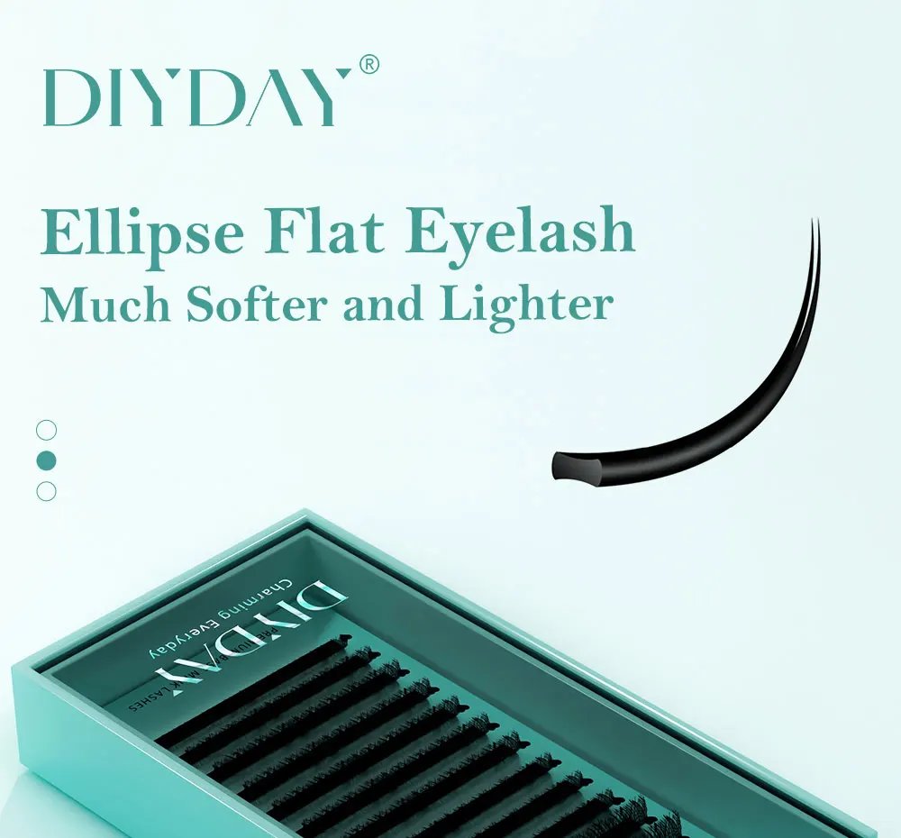 DIYDAY Flat Individual lash Extension 0.15 0.20 Split Tips Super Softer Eyelash Ellipse Flat Classic False Eyelashes Supplies