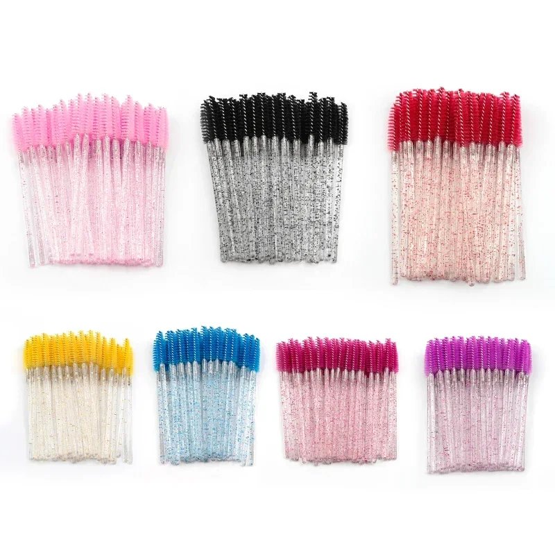 Wholesale 50Pcs Eyelash Brushes Makeup Brushes Disposable Mascara Wands Applicator Spoolers  Lashes Cosmetic Brush Makeup Tools