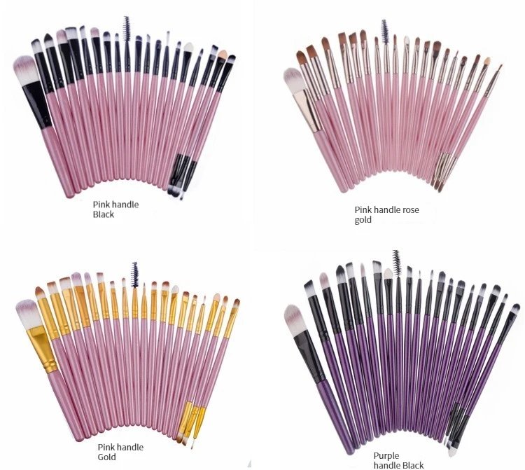 20 PCS Makeup Brush Set Eye Shadow Brush Set Foundation Brush Beauty Tools Super Soft Man-made Fibers Full Set