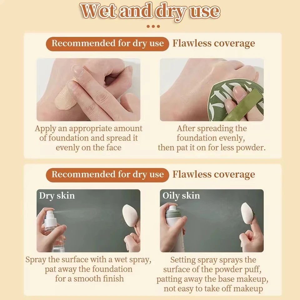 Dry and Wet Dual-use powder puff set box Soft Air Cushion Puff Makeup Blender Sponges Elastic Marshmallow Cosmetic Dry and Wet Dual-use powder puff set box Soft Air Cushion Puff Makeup Blender Sponges Elastic Marshmallow Cosmetic