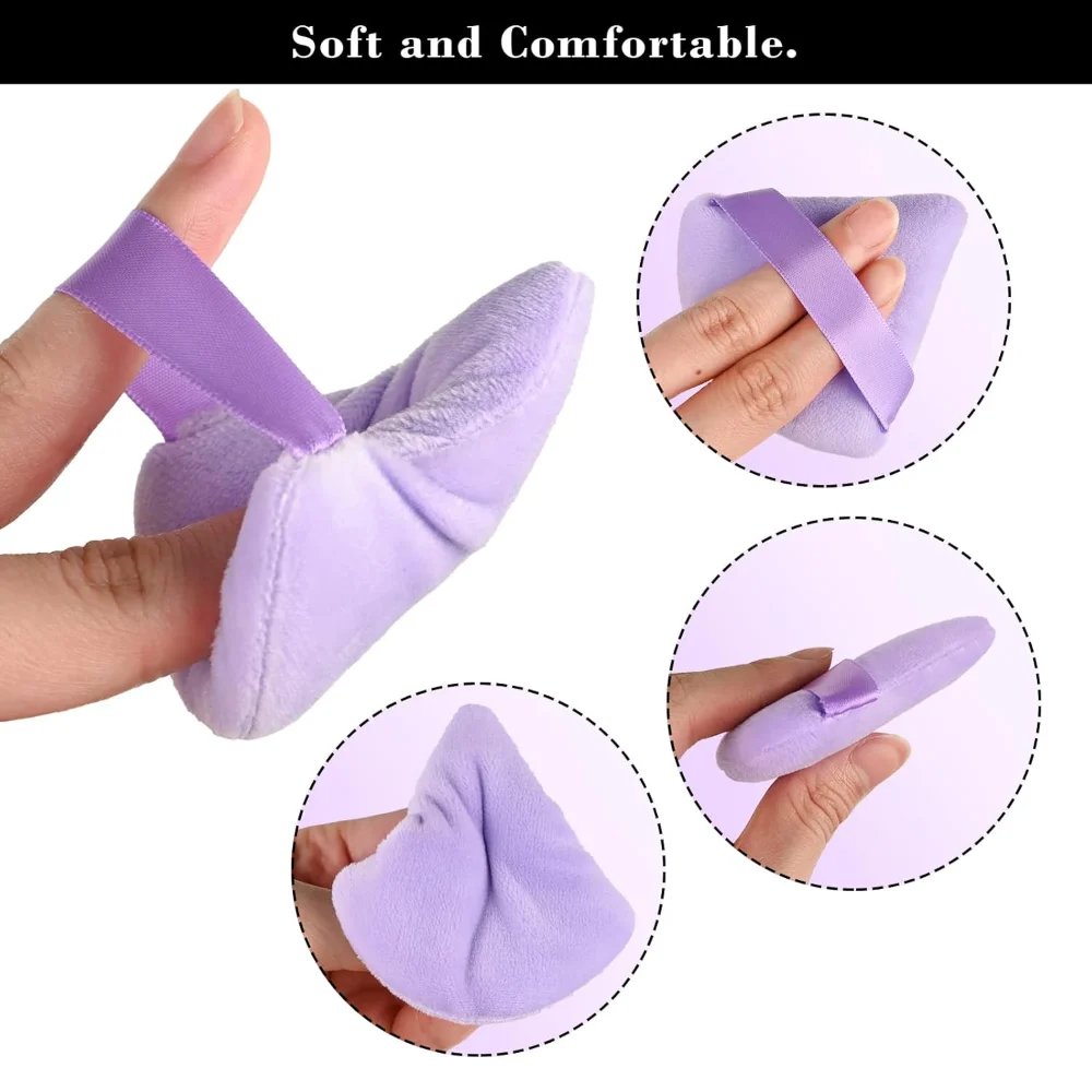 12 makeup puff sets: 3 fingertip puff, 3 triangle puff, 3 mini thumb drop egg and 3 drop egg, suitable for both wet and dry use