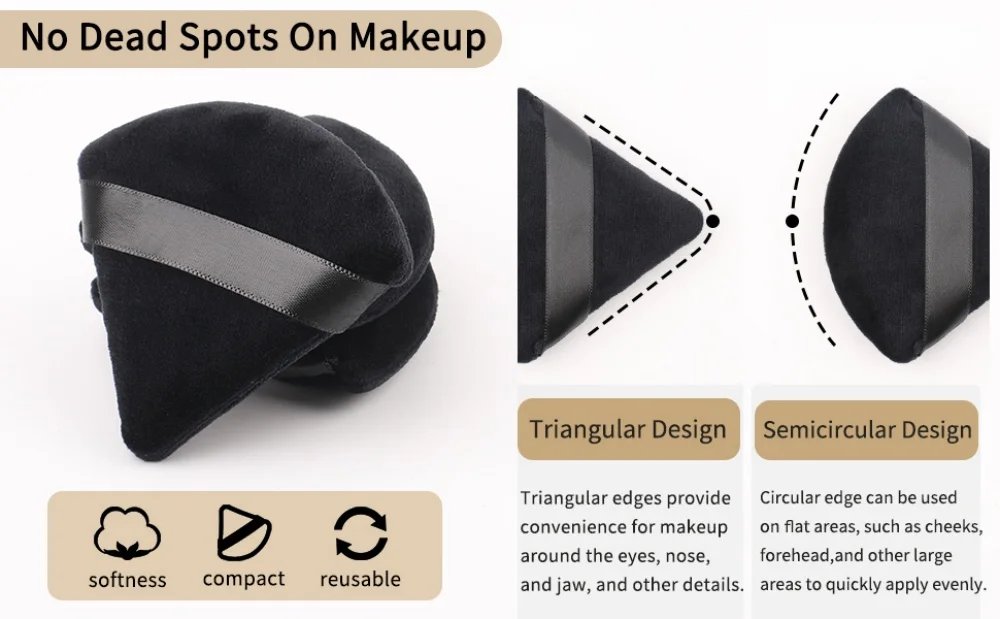 12 makeup puff sets: 3 fingertip puff, 3 triangle puff, 3 mini thumb drop egg and 3 drop egg, suitable for both wet and dry use