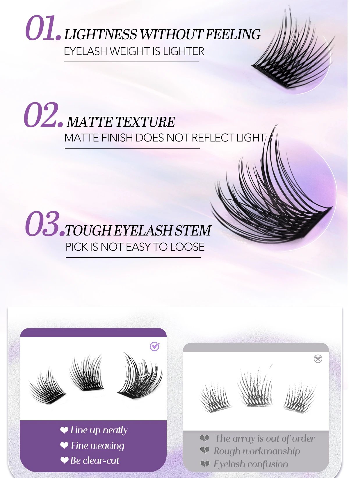 GROINNEYA Lash Clusters Kit With Waterproof Strong Hold DIY Lash Extension Kit Lash Bond And Seal And Eyelash Tweezers Makeup